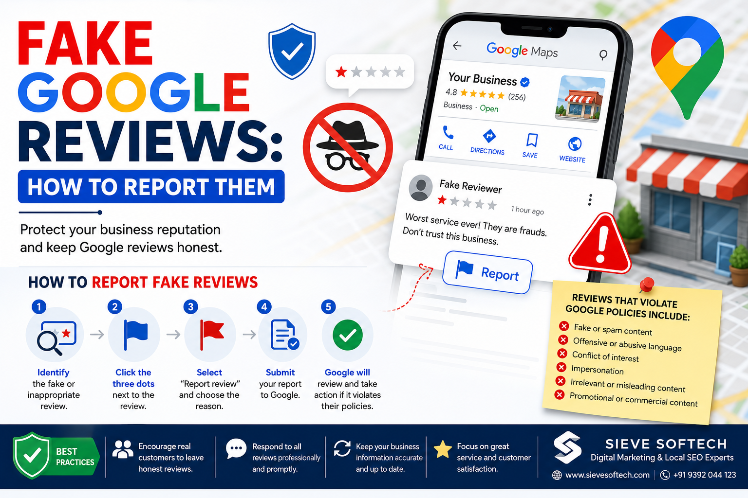 explaining how to identify, report, and remove fake Google reviews to protect your Google Business Profile and improve your online reputation.